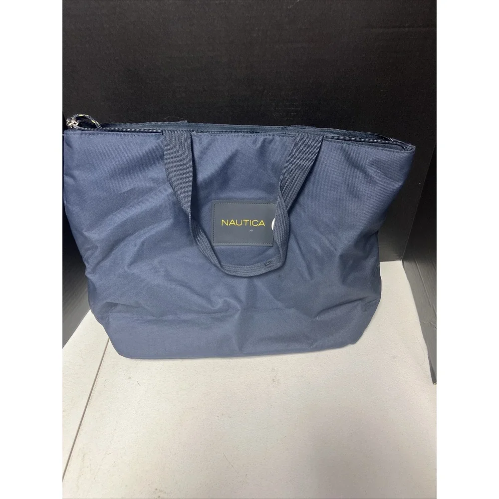 Nautica Large Canvas Tote ‎ Navy Blue 18